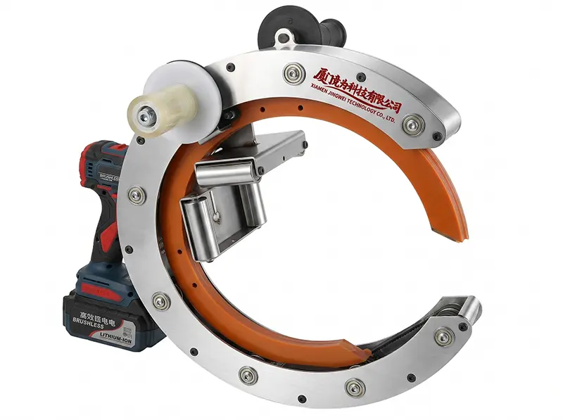 Envolvedora Orbital Portátil HROW-450 | Máquina de Film Estirable para Tuberías, Madera y Productos Largos