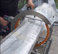 Envolvedora Orbital Manual Eléctrica | Máquina Portátil de Film Estirable para Tuberías, Madera y Productos Largos HROW-450 Thumb