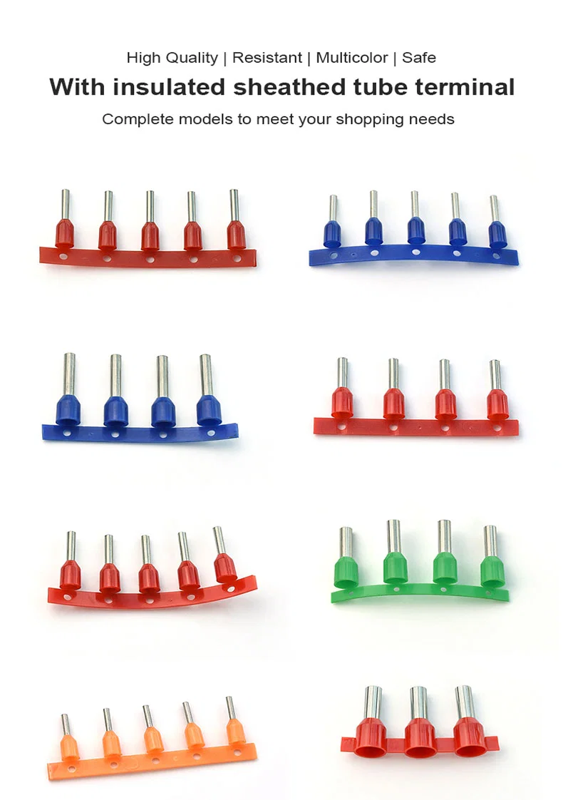 Terminal de clavijas, terminal redondo aislado, terminales de tubo