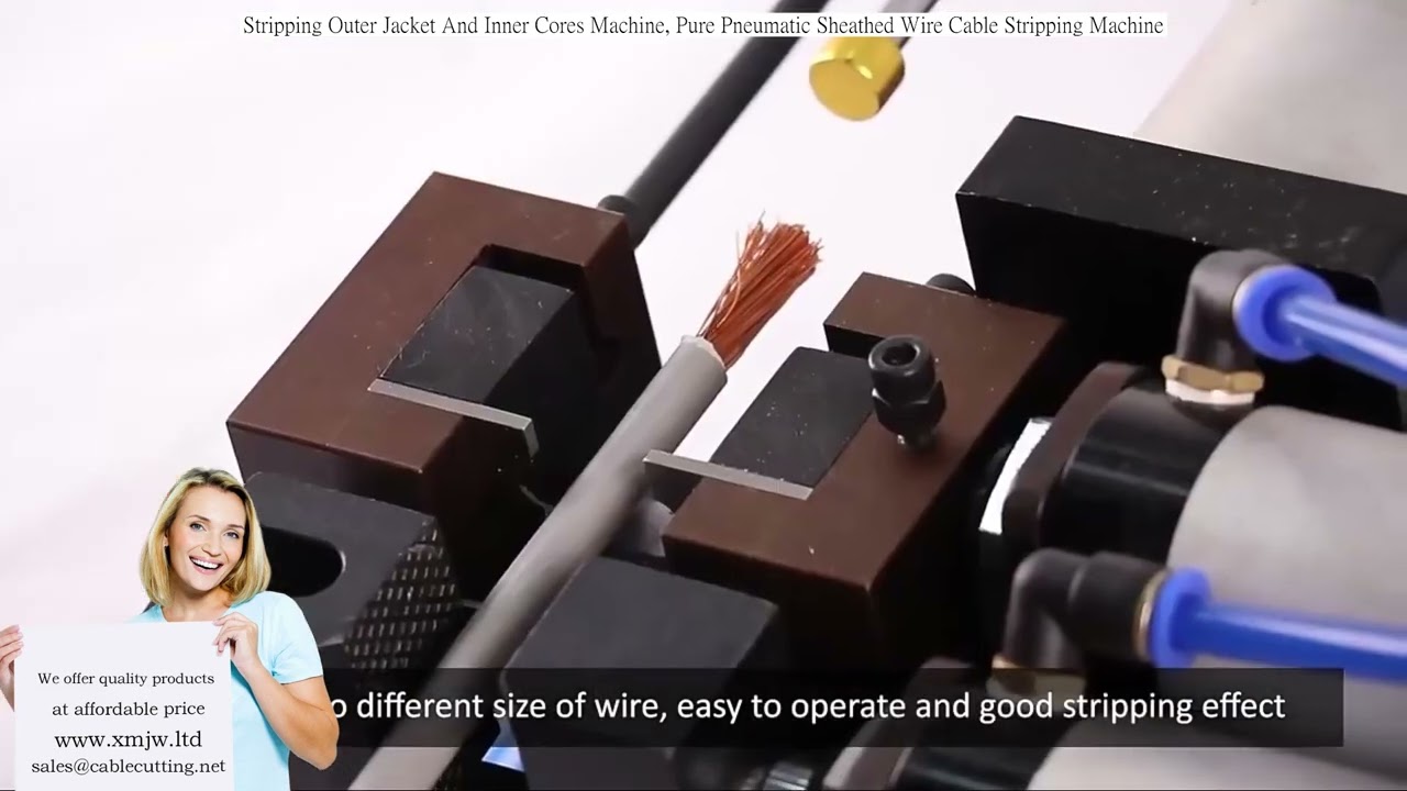 Máquina pelacables neumática para chaqueta externa y núcleos internos, peladora de cables con cubierta totalmente neumática