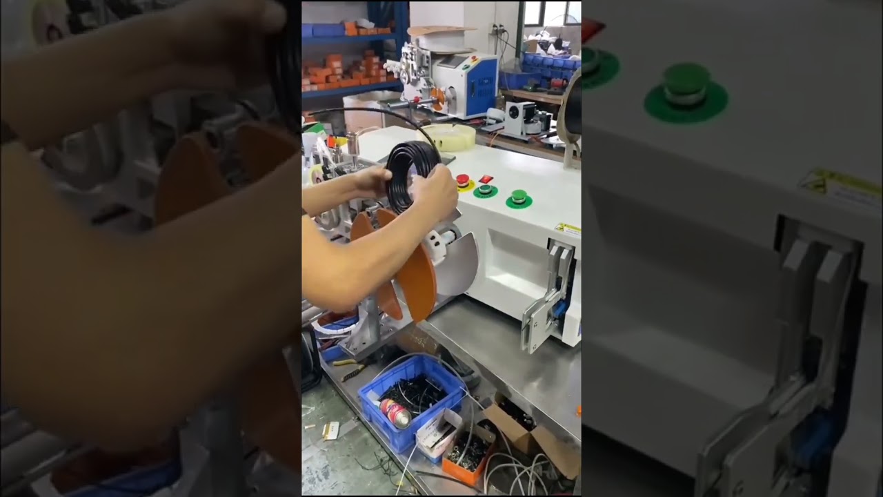 Máquina Automática Todo en Uno: Conteo, Corte, Bobinado y Atado de Cables #máquina