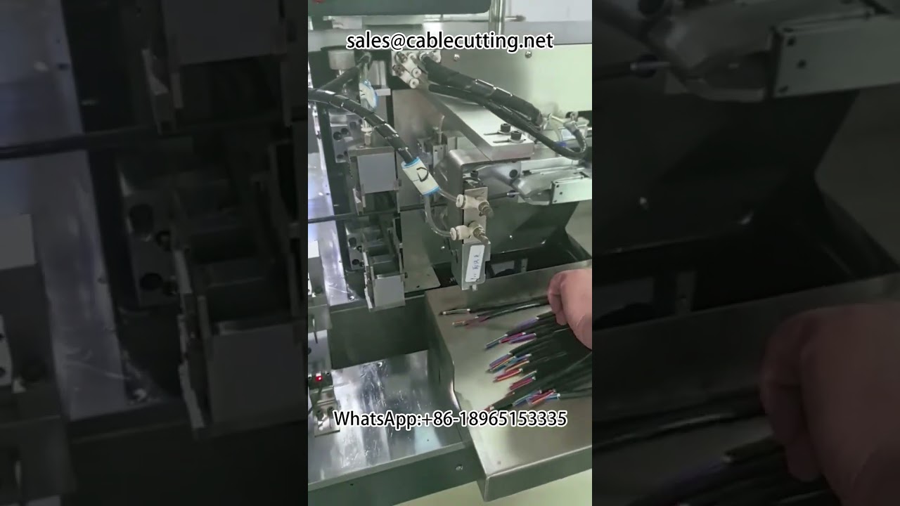 Máquina automática de corte, pelado y estañado para cables multipolares: 0.9mm, 8 núcleos y 1.25mm trenzado