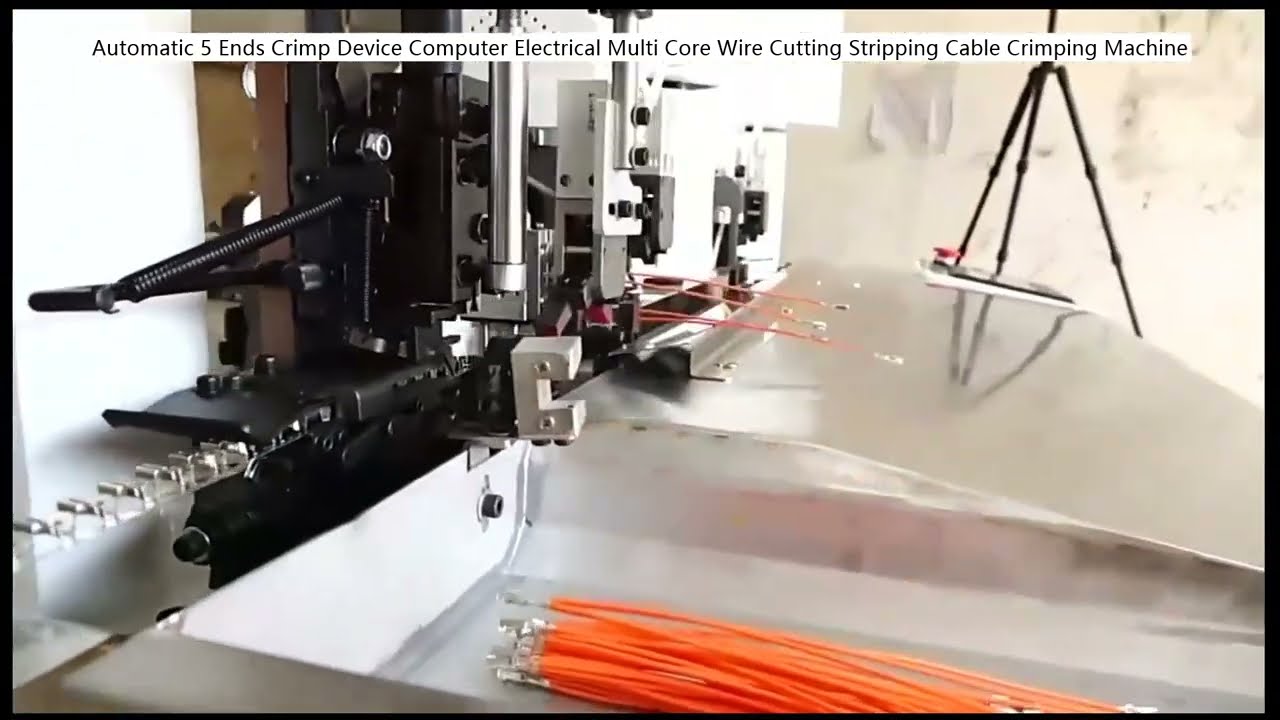 Máquina Automática de Crimpado de 5 Extremos para Cables Eléctricos Multicore - Corte, Pelado y Crimpado