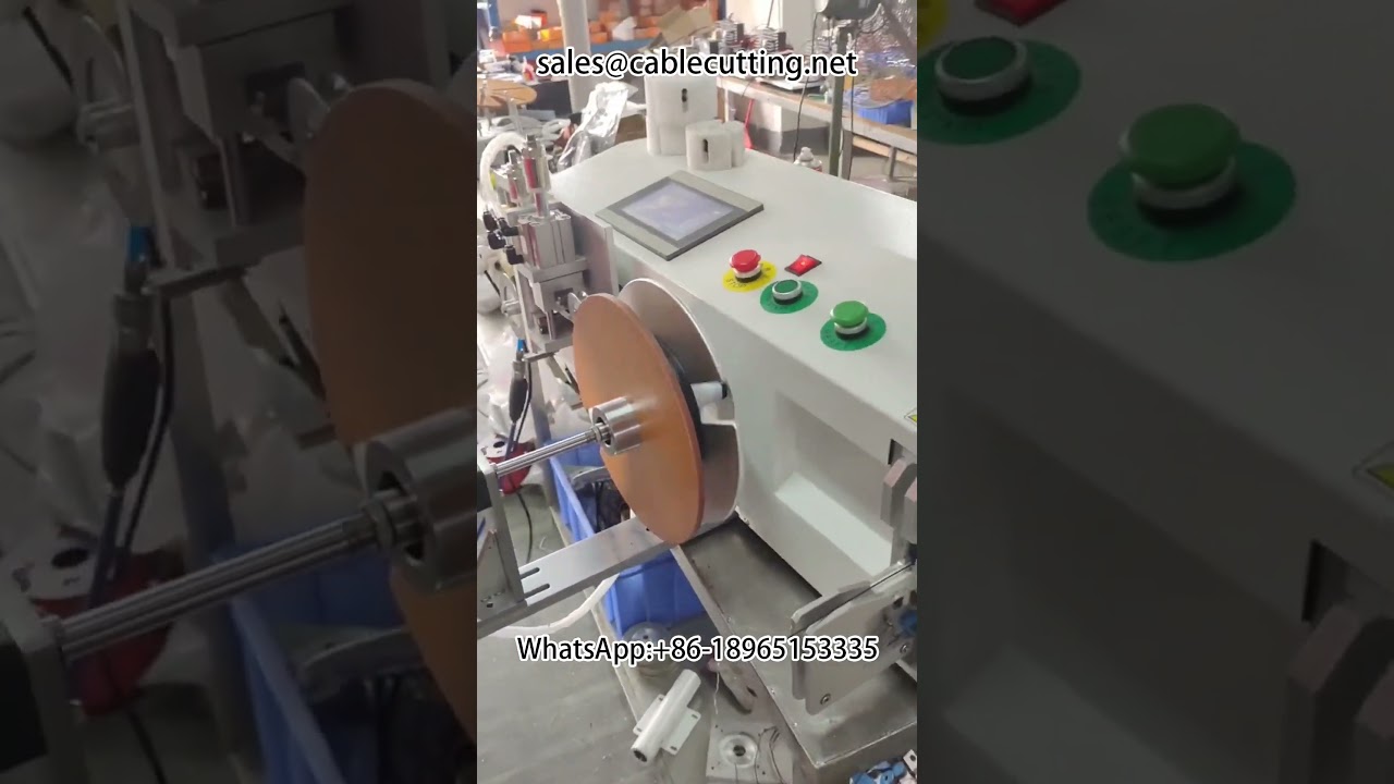 Máquina automática para corte, bobinado y atado de cables, alambres y mangueras por metros