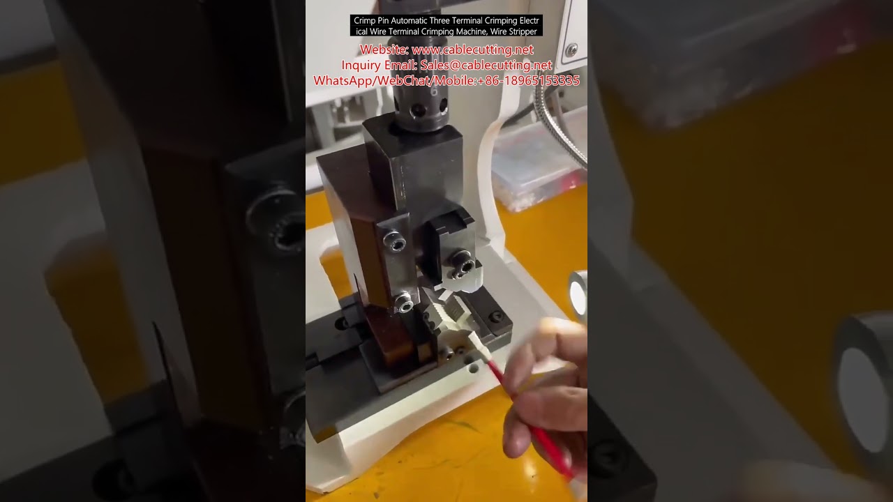 Máquina Automática de Crimpado de Tres Terminales para Cables Eléctricos con Pelacables Integrado