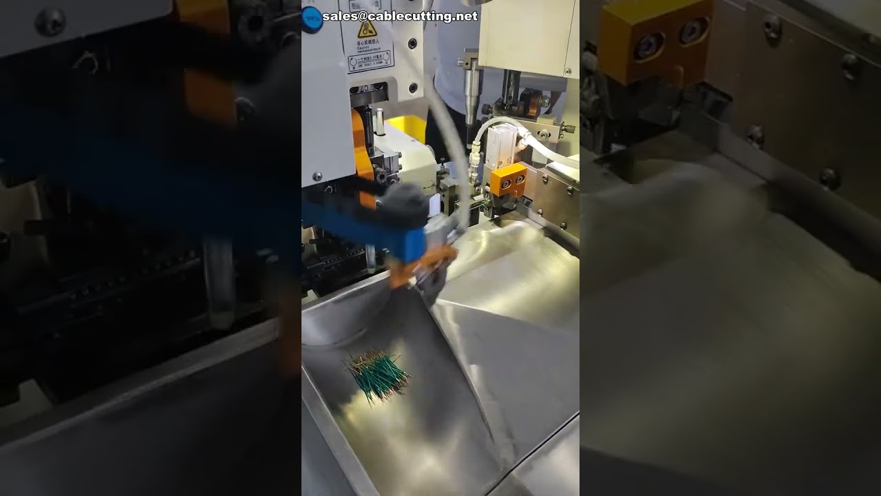 Máquina de crimpado de terminales de doble cabezal para pines – Conmutación simple/doble extremo #fábrica #máquina #bricolaje