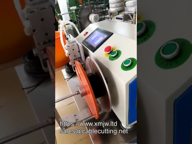 Máquina semiautomática para bobinar y atar cables | Enrolladora de carretes de alambre