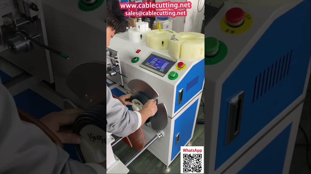 Rebobinadora Contadora Automática para Cable Coaxial, de Alimentación y Enfundado