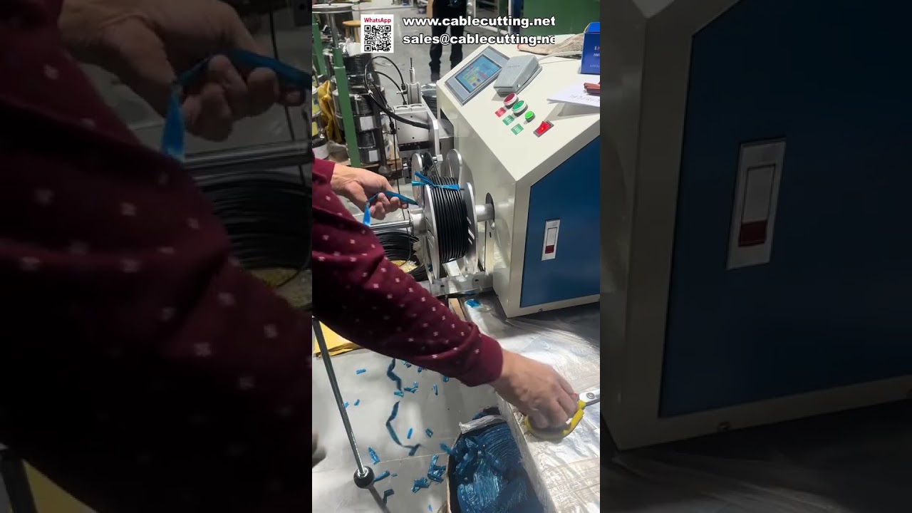 Máquina bobinadora automática con contador de metros para cables y cuerdas