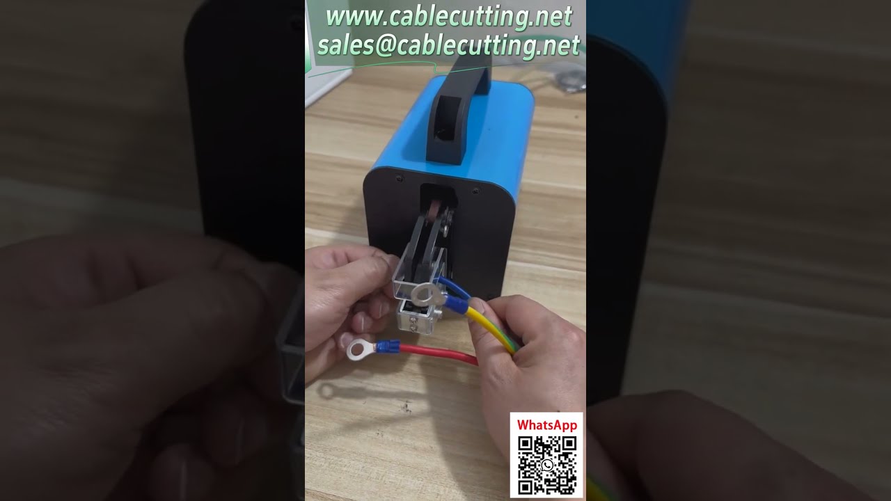 Máquina de crimpado neumática vertical para terminales de 6 mm² con protector de seguridad y prueba de tracción