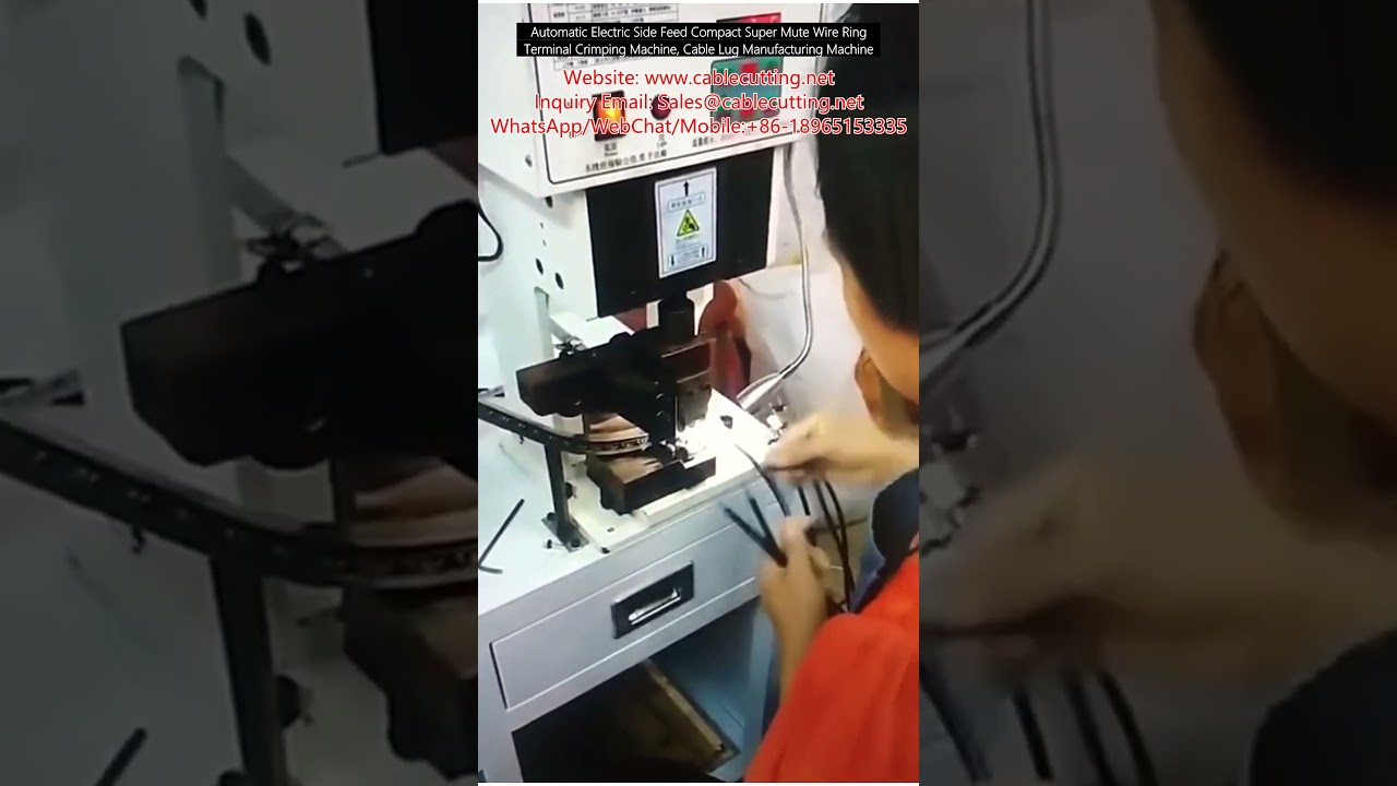 Máquina Compacta de Crimpado Automático de Terminales de Anillo - Alimentación Lateral, Silenciosa y Eficiente