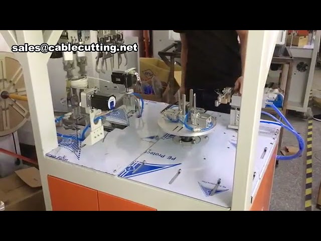Máquina atadora y bobinadora de cables en forma de O
