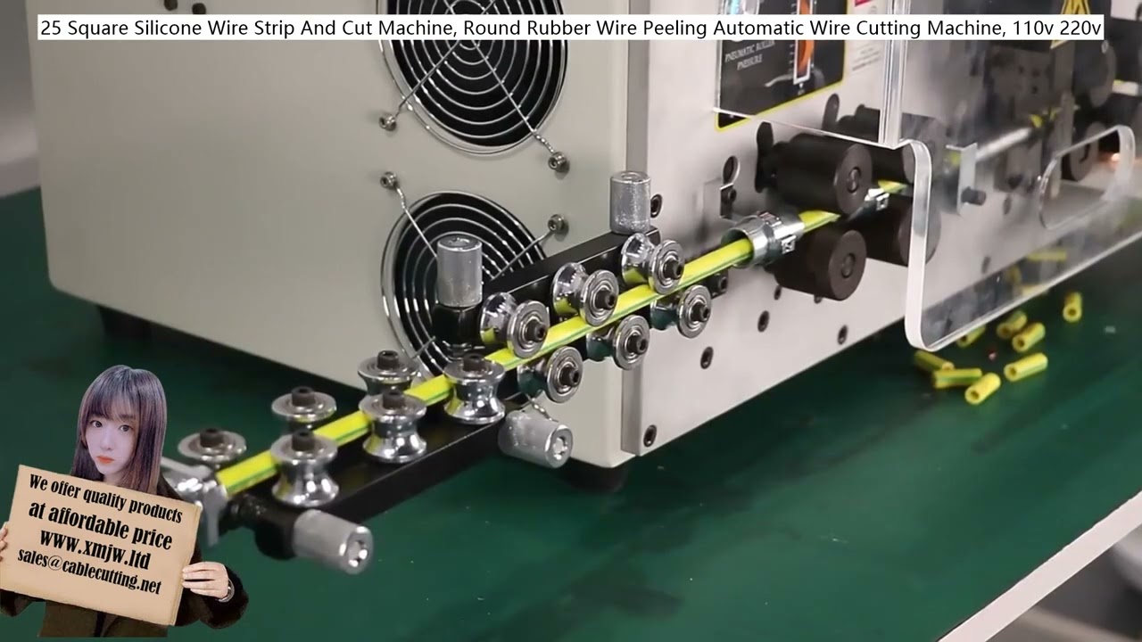 Máquina Automática de Pelado y Corte de Cable de Silicona de 25 mm² y Alambre Redondo de Goma