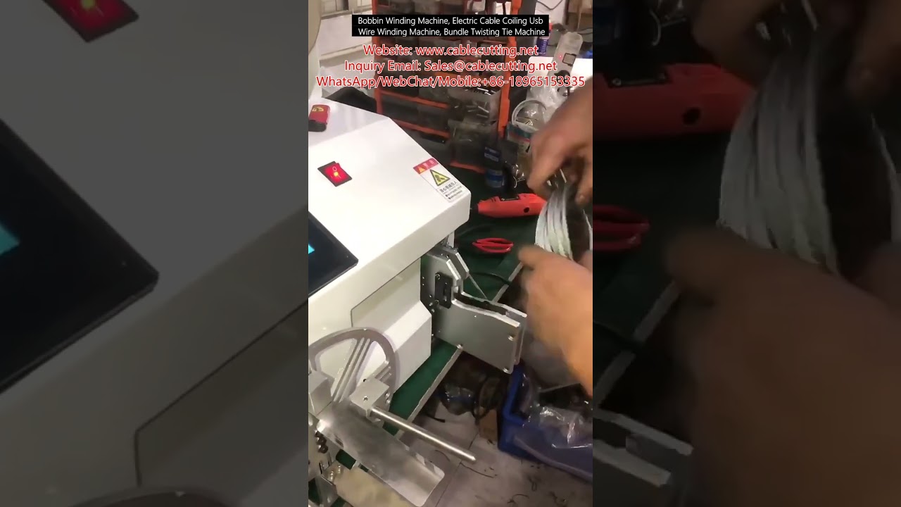 Bobbin Winding Machine, Electric Cable Coiling & USB Wire Winding Machine with Bundle Twisting Tie
