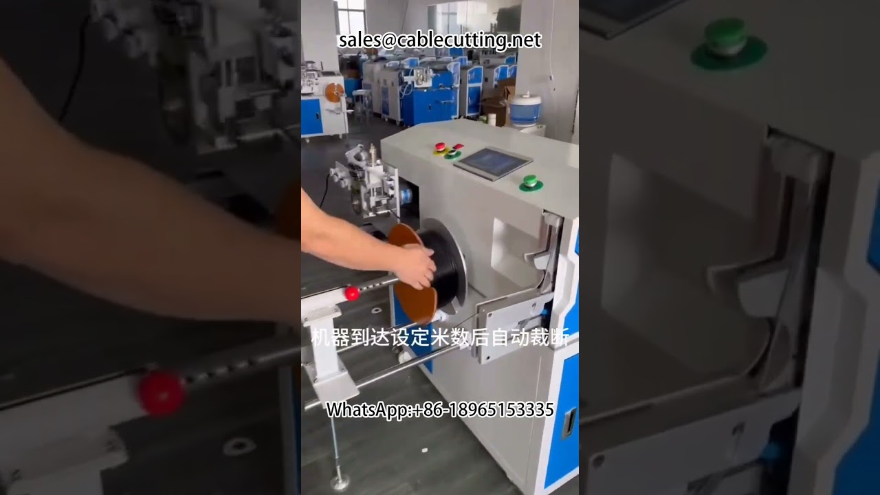 Máquina bobinadora de alambre con contador de metros, corte por filas y atado automático | Equipo para cables y alambres