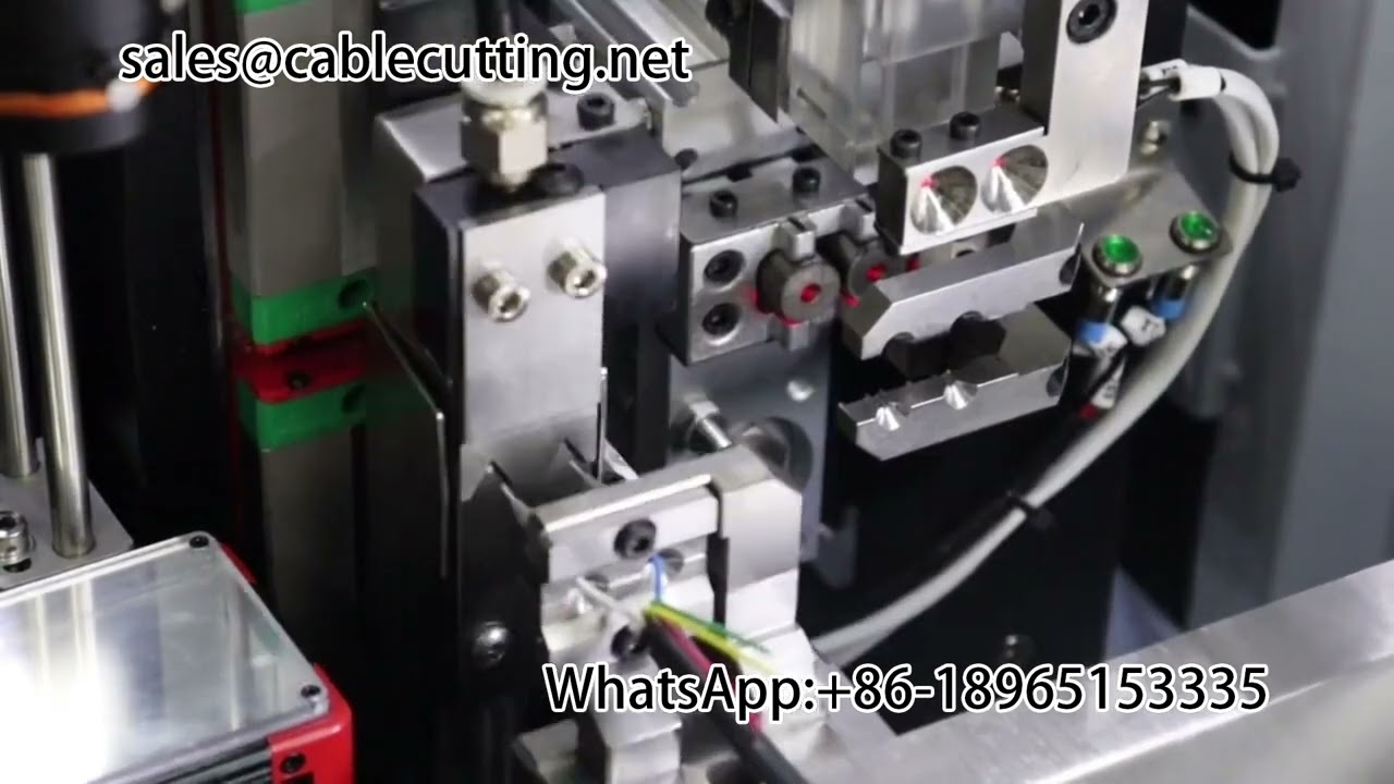 Máquina de pelado y crimpado de doble cable para enchufes impermeables con inspección visual CCD