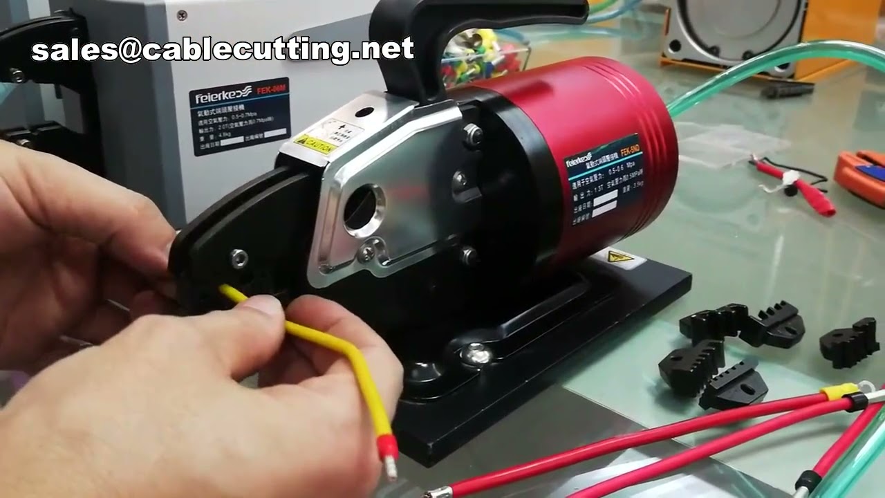 Crimpadora Neumática para Terminales de Anillo Aislados - Máquina de Crimpado de Cables Eléctricos