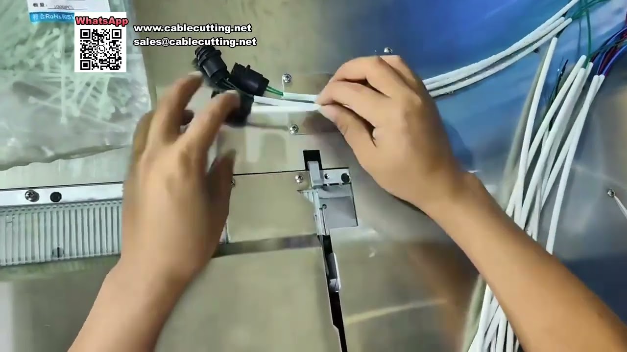 Máquina automática de atado de cables de plataforma con enhebrado, tensado y corte automáticos