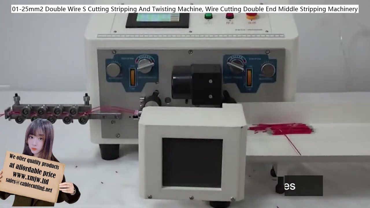 Máquina de Corte, Pelado y Torsión de Cable Doble 25mm² – Procesador Automático de Extremos y Centro