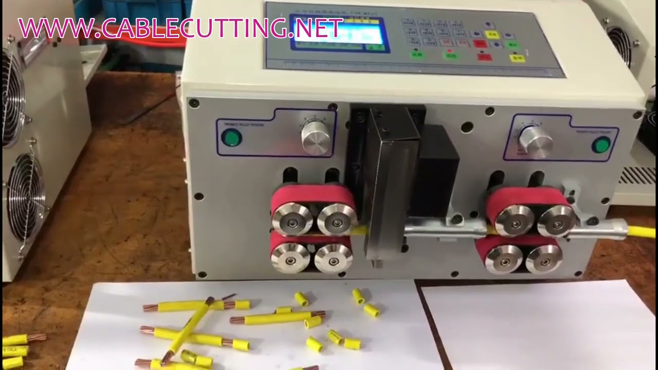 Máquina grande para fabricación de cables: procesamiento, corte y pelado automatizado
